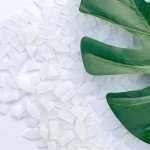 LITMIND Misty White Stained Glass Mosaic Tiles - 240 Pieces in 5 Shapes (Rectangle, Triangle, Rhombus, Square, Leaf) for Crafts & Mosaic Projects