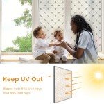 DKTIE Geometric Art Stained Glass Window Film Bathroom Window Privacy Film Frosted Glass Static Clings Non Adhesive with Installation Tools, Modern Home Improvement Style (S119, 17.7'' x 78.7'')