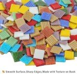 Youway Style Blue Mosaic Tiles for Crafts Bulk,3/4 inch Vitreous Square Glossy Mosaic Pieces, 2.2 Pounds Mosaic Glass Tiles for DIY Art Crafts Supplies