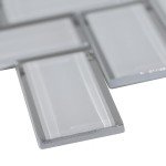 MSI Ice Bevel Herringbone Glass Tile for Kitchen Backsplash, Wall for Bathroom, Accent, and Shower Wall Tile 13.86 in. x 11.08 in. Mesh-Mounted Mosaic