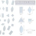 LITMIND Misty White Stained Glass Mosaic Tiles - 240 Pieces in 5 Shapes (Rectangle, Triangle, Rhombus, Square, Leaf) for Crafts & Mosaic Projects