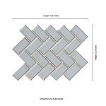 MSI Ice Bevel Herringbone Glass Tile for Kitchen Backsplash, Wall for Bathroom, Accent, and Shower Wall Tile 13.86 in. x 11.08 in. Mesh-Mounted Mosaic