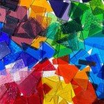 PALJOLLY Colorful Stained Glass Scraps, Transparent Glass Mosaic Tiles for Crafts Bulk, Irregular Stained Glass Sheets, 35oz Value Pack