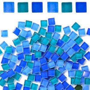 BigOtters Glass Mosaic Tiles 0.3LB, 4 Shapes Stained Glass Pieces for DIY Crafts, Home Decor, Art Projects, Window & Mirror Decorations
