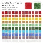 Youway Style Blue Mosaic Tiles for Crafts Bulk,3/4 inch Vitreous Square Glossy Mosaic Pieces, 2.2 Pounds Mosaic Glass Tiles for DIY Art Crafts Supplies