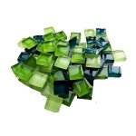 100 Pieces Bulk Mosaic Tiles Assorted Color Opaque Mosaic Glass Crafts Supplies for DIY Picture Coaster Home Mosaic Decoration(1x1cm,Green Series)