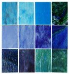 Lanyani 10 Sheets Variety Stained Glass Sheets Pack, 4 x 6 inch Large Cathedral Glass Mosaic Tiles for Crafts, Blue Mixed