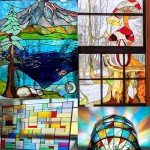 PALJOLLY Colorful Stained Glass Scraps, Transparent Glass Mosaic Tiles for Crafts Bulk, Irregular Stained Glass Sheets, 35oz Value Pack