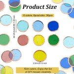 OLYCRAFT 36pcs 6 Colors Round Glass Mosaic Tiles 1 Inch Crystal Mosaic Glass Pieces Window Hangings Ornament Mosaic Tiles Pieces for DIY Mosaic Art Crafts Home Decoration - Mixed Color