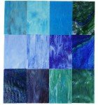Lanyani 10 Sheets Variety Stained Glass Sheets Pack, 4 x 6 inch Large Cathedral Glass Mosaic Tiles for Crafts, Blue Mixed