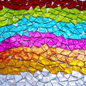 LITMIND 1.1LB Mixed Colors Irregular Glass Mosaic Tiles for Crafts - Pre-Cut Assorted Colors & Shapes Mosaic Glass Pieces - Ideal for Mosaic Art, Puzzles, and Cutting Projects
