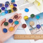 OLYCRAFT 36pcs 6 Colors Round Glass Mosaic Tiles 1 Inch Crystal Mosaic Glass Pieces Window Hangings Ornament Mosaic Tiles Pieces for DIY Mosaic Art Crafts Home Decoration - Mixed Color