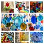 Adrattnay 30Pcs Stained Glass Sheets 4 x 6in, Translucent Stained Glass Sheets 1/8in with Ripple Texture, 3mm Colored Glass Sheets for Mosaic Glass Tiles Projects Cathedral Window Art Glass Crafts