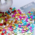 LITMIND 1.1LB Mixed Colors Irregular Glass Mosaic Tiles for Crafts - Pre-Cut Assorted Colors & Shapes Mosaic Glass Pieces - Ideal for Mosaic Art, Puzzles, and Cutting Projects