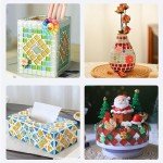 AITINIA DIY Mosaic Tiles for Crafts, Colorful Glass Mosaic Kits for Adults, 350 Pcs Bulk Stained Glass Mosaic Tiles, Children Handmade Art Craft Projects for Home Decoration (Square Shape)