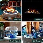 Mr. Fireglass 10 Pounds Blended Fire Glass - 1/2 Inch Mixed Colored High Luster Reflective Tempered Glass Rocks for Fireplace Fire Pit Table Fireplace and Landscaping, Aqua Blue+Cobalt Blue+Platinum