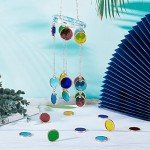 OLYCRAFT 36pcs 6 Colors Round Glass Mosaic Tiles 1 Inch Crystal Mosaic Glass Pieces Window Hangings Ornament Mosaic Tiles Pieces for DIY Mosaic Art Crafts Home Decoration - Mixed Color