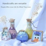 AITINIA DIY Mosaic Tiles for Crafts, Colorful Glass Mosaic Kits for Adults, 350 Pcs Bulk Stained Glass Mosaic Tiles, Children Handmade Art Craft Projects for Home Decoration (Square Shape)