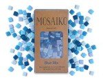 MOSAIKO Blue Mix 300g (10.5oz) - Mosaic Glass Tiles for Crafts - Premium Quality Stained Square Pieces 1cm x 1cm (3/8 inch) - Perfect for Home Decor, DIY Crafts, Pixel Art, Kid Play, Adult Hobbies
