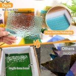 Adrattnay 30Pcs Stained Glass Sheets 4 x 6in, Translucent Stained Glass Sheets 1/8in with Ripple Texture, 3mm Colored Glass Sheets for Mosaic Glass Tiles Projects Cathedral Window Art Glass Crafts