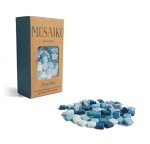 MOSAIKO Blue Mix 300g (10.5oz) - Mosaic Glass Tiles for Crafts - Premium Quality Stained Square Pieces 1cm x 1cm (3/8 inch) - Perfect for Home Decor, DIY Crafts, Pixel Art, Kid Play, Adult Hobbies