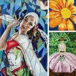 Mosaic Tiles 270 Pieces / 200 g Pack of Colored Mica Glass Mosaic Tile Supplies for Home Decoration, DIY Crafts, Plates, Picture Frames, Flowerpots – 1x1 cm Square Tiles (Green Mix)