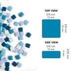 MOSAIKO Blue Mix 300g (10.5oz) - Mosaic Glass Tiles for Crafts - Premium Quality Stained Square Pieces 1cm x 1cm (3/8 inch) - Perfect for Home Decor, DIY Crafts, Pixel Art, Kid Play, Adult Hobbies