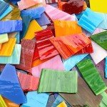 LITMIND 2.2LB Irregular Stained Glass Scraps - Mosaic Glass Pieces & Mosaic Tiles for Crafts Bulk in Assorted Colors and Shapes, Perfect for Mosaic Making Projects, Home Decor, and More