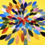 DIY Glass Petal Mosaic Tiles, 100 Pieces Assorted Size and Colors Stained Glass Flower Leaves Handmade Crafts, Decorations for Home, Kitchen,Bathroom Mosaic Projects, Easy for Beginners