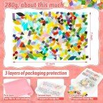 Mosaic Glass Pieces Tiles for Adults: LATIIZ 320Pcs Rainbow Color Mixed 5 Shapes Stained Glass Bulk for Beginner Artist - Mosaics Kit for Making Art Project Craft DIY Lamp Vase Coaster Stepping Stone