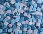 MOSAIKO Blue Mix 300g (10.5oz) - Mosaic Glass Tiles for Crafts - Premium Quality Stained Square Pieces 1cm x 1cm (3/8 inch) - Perfect for Home Decor, DIY Crafts, Pixel Art, Kid Play, Adult Hobbies