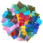 LITMIND 2.2LB Irregular Stained Glass Scraps - Mosaic Glass Pieces & Mosaic Tiles for Crafts Bulk in Assorted Colors and Shapes, Perfect for Mosaic Making Projects, Home Decor, and More