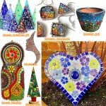 Youway Style Millefiori Flower Glass Mosaic Tiles for Crafts, Mosaic Glass Pieces for DIY Crafts Supplies,Mosaic Garden Craft Kit