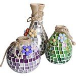 Mosaic Tiles 225 Pieces / 200 g Pack of Crystal Glass Mosaic Mosaic Tile Supplies for Home Decoration, DIY Crafts, Plates, Picture Frames, Flowerpots – 1x1 cm Square Tiles (White)