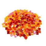Giftmeet Mosaic Tiles for Crafts, 350 Pieces Crystal Mosaic Tiles Assorted Color, Glass Mosaic Tiles Opaque for DIY Art Projects, Jewelry Making, Home Decoration (Orange)