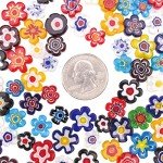 Youway Style Millefiori Flower Glass Mosaic Tiles for Crafts, Mosaic Glass Pieces for DIY Crafts Supplies,Mosaic Garden Craft Kit