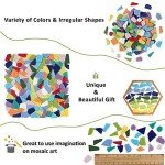Youway Style Irregular Glass Mosaic Tiles for Crafts Bulk,200g Broken Mosaic Glass Pieces for Crafts, Perfect for Mosaic Art Crafting Supplies and DIY Mosaic Project