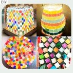Giftmeet Mosaic Tiles for Crafts, 350 Pieces Crystal Mosaic Tiles Assorted Color, Glass Mosaic Tiles Opaque for DIY Art Projects, Jewelry Making, Home Decoration (Orange)