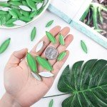 Youway Style Green Leaf Mosaic Tiles for Crafts Bulk,200g Petal Mosaic Glass Pieces,Flower Glass Tiles for DIY Garden Mosaic Making