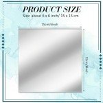 Soaoo Square Glass Mirror Tiles 6 Inch Square Mirror Mosaic Panels Glass Tile Craft for DIY Crafts Projects Supplies Decoration Centerpieces Home Wall Table Ceiling Decor(30 Pcs)
