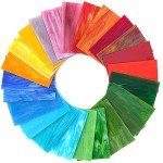 LITMIND 24 Sheets Vibrant Stained Glass Variety Pack – 6 x 4 Inch Tiffany Style Opaque Art Glass for Mosaic & DIY Crafts