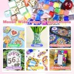 LATIIZ Glass Mosaic Tiles Crafts: 150 Pieces Pre-Cut Waterproof Crystal for Decor Outdoor Home & Garden - DIY Stepping Stones Coaster for Mom & Family Bonding Activities