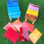 LITMIND 24 Sheets Vibrant Stained Glass Variety Pack – 6 x 4 Inch Tiffany Style Opaque Art Glass for Mosaic & DIY Crafts