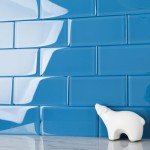 Soulscrafts Glass Subway Tile, 3x6 Inch Glass Tile for Kitchen Backsplash Bathroom Shower Wall Blue (32 Pcs 4 sq.ft)