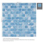 Glass Mosaic Pool Tiles, Blue, 8 Sq.ft Waterproof Floor and Wall Tiles for Bathroom, Kitchen Backsplash, Swimming Pool (8pcs, Blue Crystal)