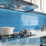 Soulscrafts Glass Subway Tile, 3x6 Inch Glass Tile for Kitchen Backsplash Bathroom Shower Wall Blue (32 Pcs 4 sq.ft)