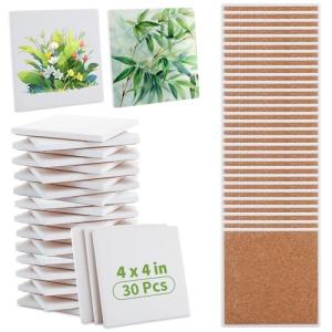 30 Pcs 4x4 Inch Blank Ceramic Coasters