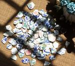 Lanyani Irregular Blue and White Ceramic Mosaic Tiles