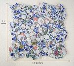 Lanyani Irregular Blue and White Ceramic Mosaic Tiles