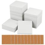 60 Blank 4-Inch Ceramic Coasters for DIY Crafts
